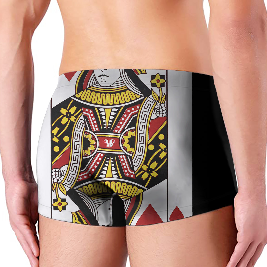 Queen Of Hearts Playing Card Print Men's Boxer Briefs