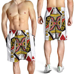Queen Of Hearts Playing Card Print Men's Shorts