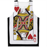 Queen Of Hearts Playing Card Print Men's Tank Top