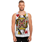 Queen Of Hearts Playing Card Print Men's Tank Top