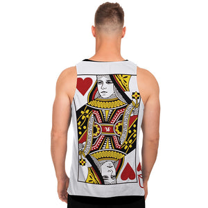 Queen Of Hearts Playing Card Print Men's Tank Top