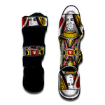 Queen Of Hearts Playing Card Print Muay Thai Shin Guard