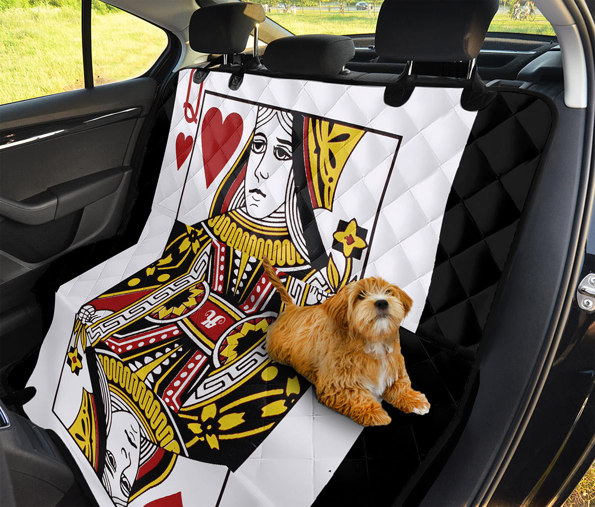 Queen Of Hearts Playing Card Print Pet Car Back Seat Cover