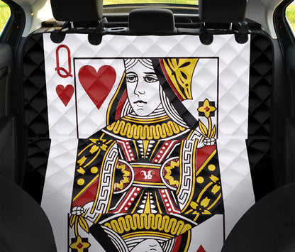 Queen Of Hearts Playing Card Print Pet Car Back Seat Cover