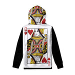 Queen Of Hearts Playing Card Print Pullover Hoodie