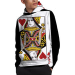 Queen Of Hearts Playing Card Print Pullover Hoodie