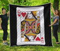 Queen Of Hearts Playing Card Print Quilt