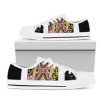 Queen Of Hearts Playing Card Print White Low Top Shoes