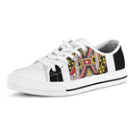 Queen Of Hearts Playing Card Print White Low Top Shoes