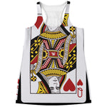 Queen Of Hearts Playing Card Print Women's Racerback Tank Top