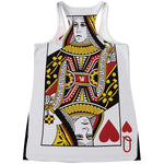 Queen Of Hearts Playing Card Print Women's Racerback Tank Top