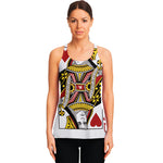 Queen Of Hearts Playing Card Print Women's Racerback Tank Top