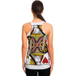 Queen Of Hearts Playing Card Print Women's Racerback Tank Top
