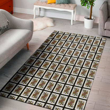 Queen Of Spades Playing Card Pattern Print Area Rug