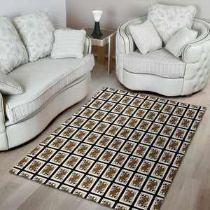 Queen Of Spades Playing Card Pattern Print Area Rug