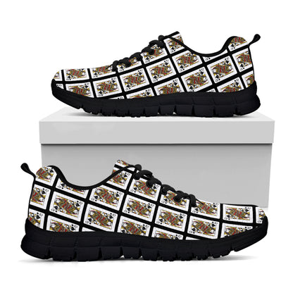 Queen Of Spades Playing Card Pattern Print Black Sneakers