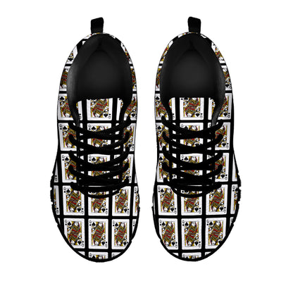 Queen Of Spades Playing Card Pattern Print Black Sneakers
