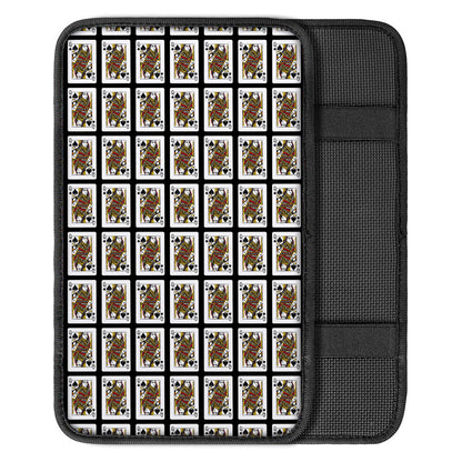 Queen Of Spades Playing Card Pattern Print Car Center Console Cover