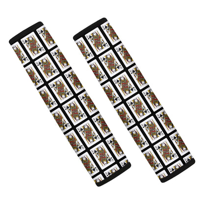 Queen Of Spades Playing Card Pattern Print Car Seat Belt Covers