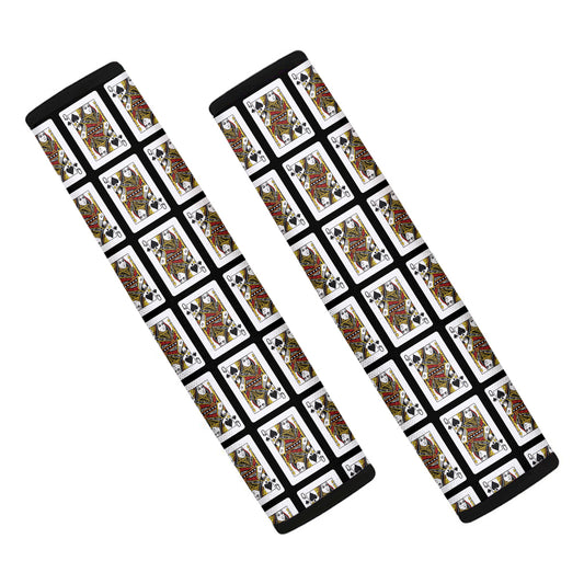 Queen Of Spades Playing Card Pattern Print Car Seat Belt Covers