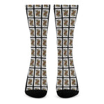 Queen Of Spades Playing Card Pattern Print Crew Socks