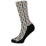 Queen Of Spades Playing Card Pattern Print Crew Socks