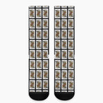 Queen Of Spades Playing Card Pattern Print Crew Socks