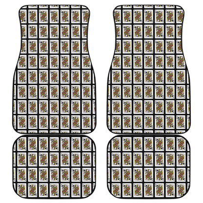 Queen Of Spades Playing Card Pattern Print Front and Back Car Floor Mats