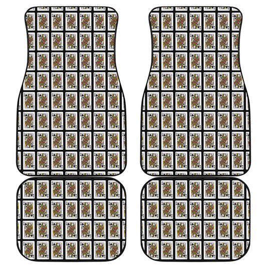 Queen Of Spades Playing Card Pattern Print Front and Back Car Floor Mats