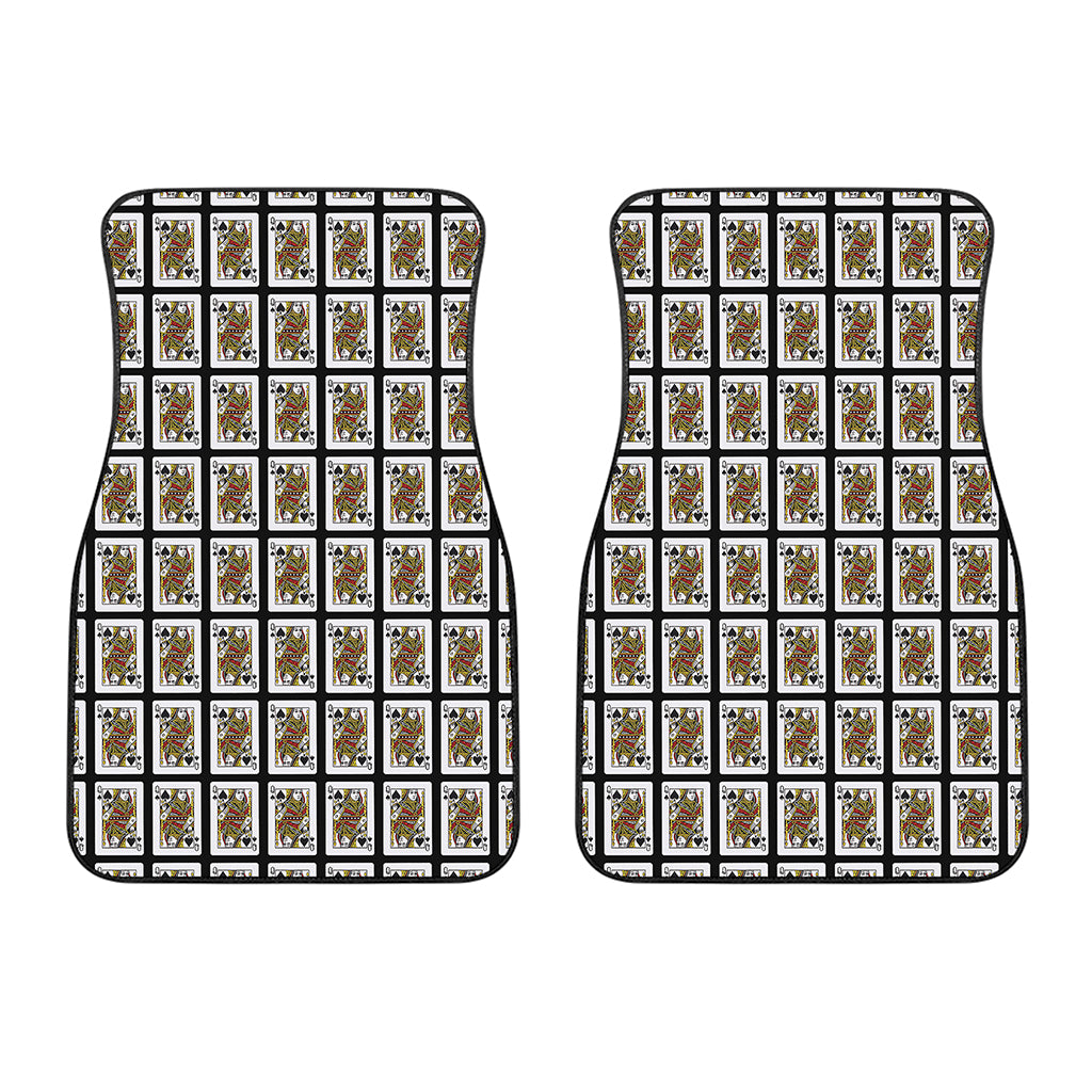 Queen Of Spades Playing Card Pattern Print Front Car Floor Mats