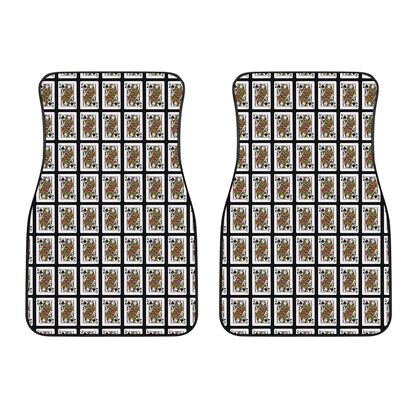 Queen Of Spades Playing Card Pattern Print Front Car Floor Mats