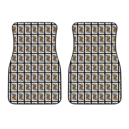 Queen Of Spades Playing Card Pattern Print Front Car Floor Mats