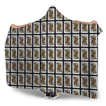 Queen Of Spades Playing Card Pattern Print Hooded Blanket