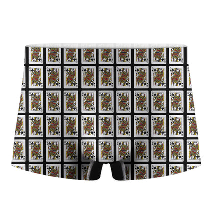 Queen Of Spades Playing Card Pattern Print Men's Boxer Briefs