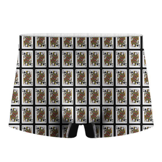 Queen Of Spades Playing Card Pattern Print Men's Boxer Briefs