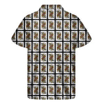 Queen Of Spades Playing Card Pattern Print Men's Short Sleeve Shirt