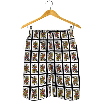 Queen Of Spades Playing Card Pattern Print Men's Shorts