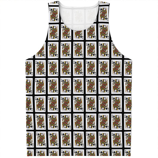 Queen Of Spades Playing Card Pattern Print Men's Tank Top