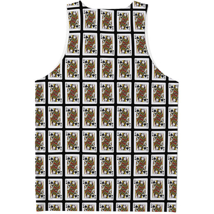 Queen Of Spades Playing Card Pattern Print Men's Tank Top