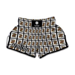Queen Of Spades Playing Card Pattern Print Muay Thai Boxing Shorts