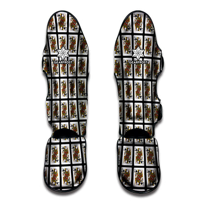 Queen Of Spades Playing Card Pattern Print Muay Thai Shin Guard