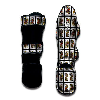 Queen Of Spades Playing Card Pattern Print Muay Thai Shin Guard