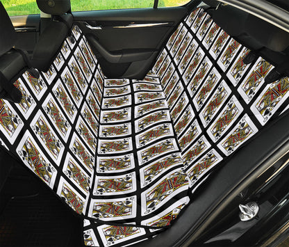 Queen Of Spades Playing Card Pattern Print Pet Car Back Seat Cover