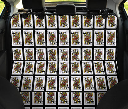 Queen Of Spades Playing Card Pattern Print Pet Car Back Seat Cover