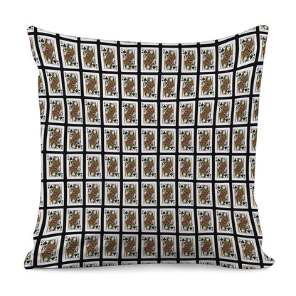 Queen Of Spades Playing Card Pattern Print Pillow Cover