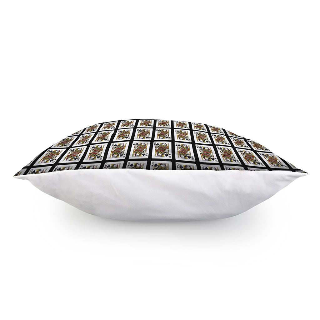 Queen Of Spades Playing Card Pattern Print Pillow Cover
