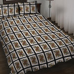 Queen Of Spades Playing Card Pattern Print Quilt Bed Set