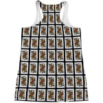 Queen Of Spades Playing Card Pattern Print Women's Racerback Tank Top