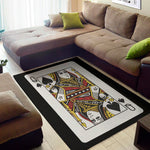 Queen Of Spades Playing Card Print Area Rug