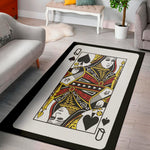 Queen Of Spades Playing Card Print Area Rug